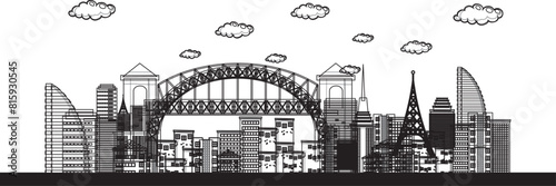 city harbour bridge and skyline
