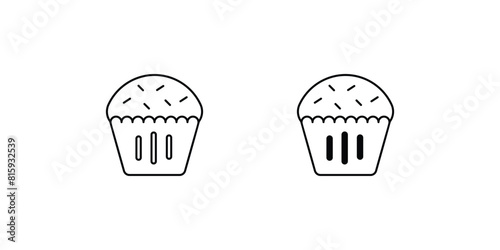 muffin icon with white background vector stock illustration