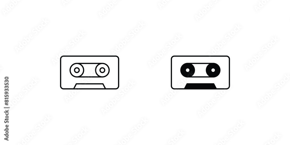 cassette tape icon with white background vector stock illustration cassette tape icon with white background vector stock illustration