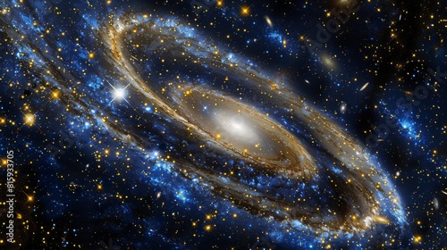 A portrait of the Andromeda galaxy, the nearest spiral galaxy to the Milky Way. photo