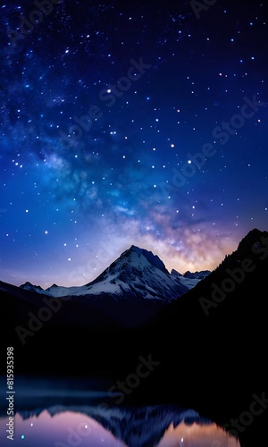 night sky and mountains