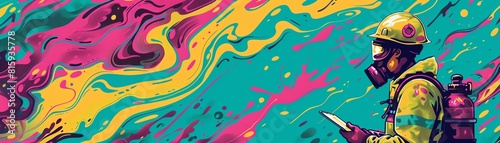 Training session on chemical inhalation hazards, side view, Safety training, Advanced tone, Analogous Color Scheme