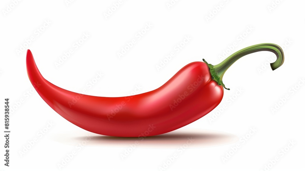 Paprika cayenne, red chili pepper pods, and green stems isolated on white background. Ripe vegetables with shadows. Paprika cayenne, red chili pepper pods, and green stems isolated on white background. Ripe vegetables with shadows.