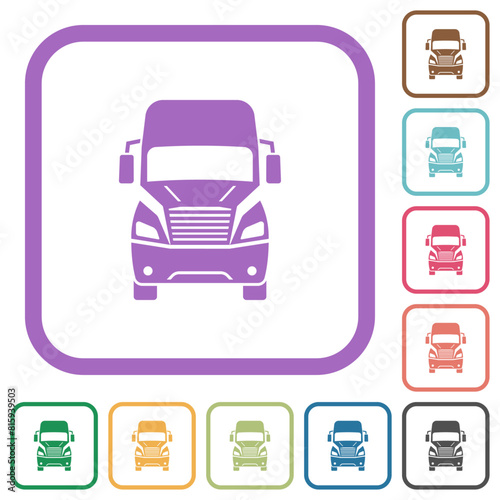 Truck front view simple icons photo