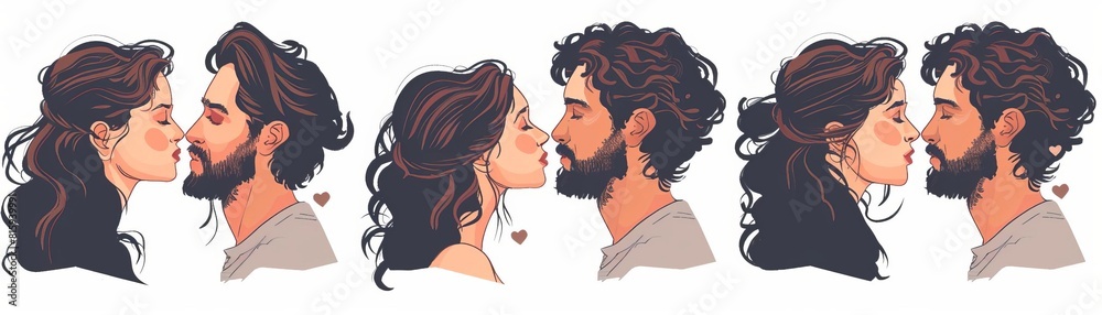 Illustrate a side view of a romantic gesture Illustrate a side view of a romantic gesture