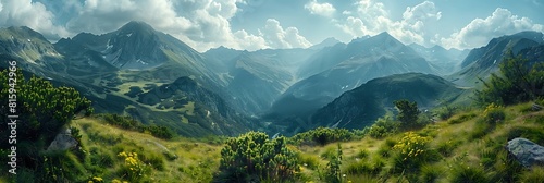 Mountain landscape in Bad Gastein, Austria realistic nature and landscape photo