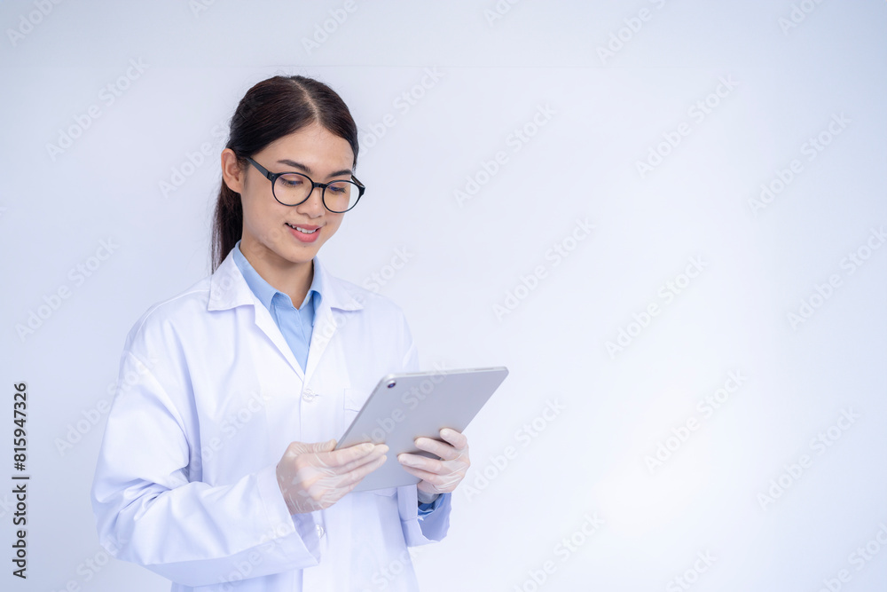 Portrait of Asian woman doctor on white background Portrait of Asian woman doctor on white background