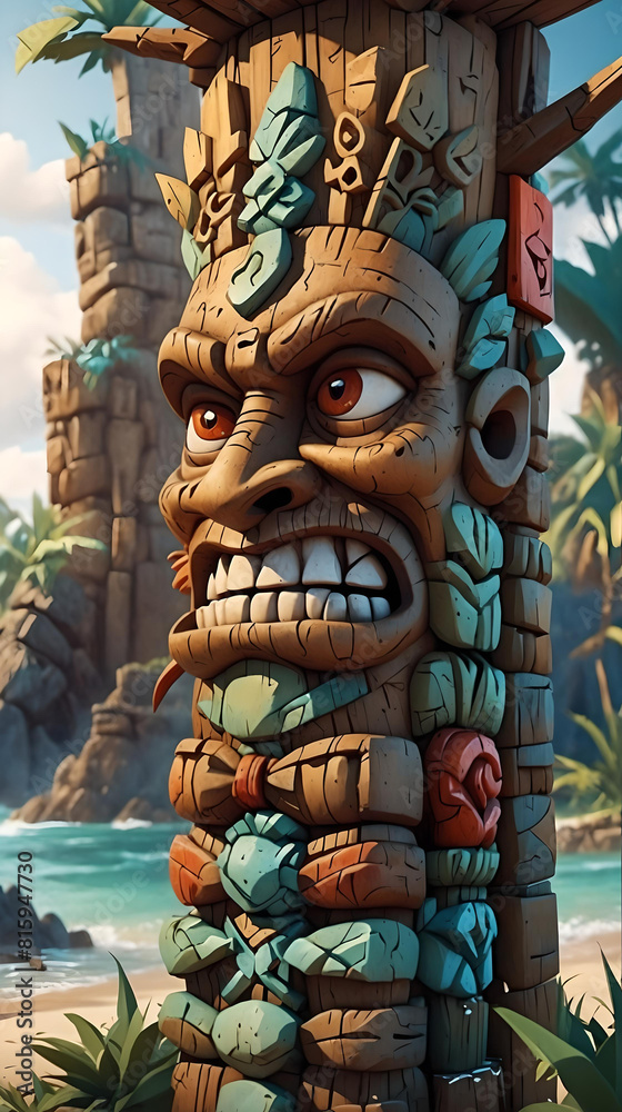 Polynesian Style Tiki Totem Polynesian Style Tiki Totem