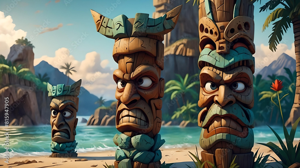 Polynesian Style Tiki Totem Polynesian Style Tiki Totem