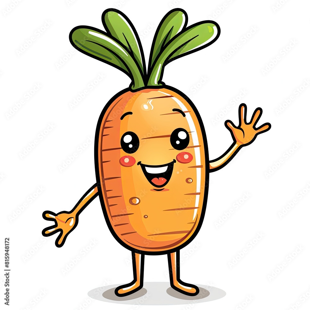 Cute baby carrot greeting, chibi character