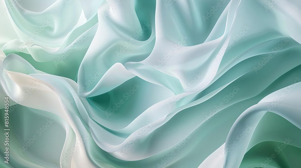 Obraz premium abstract mint green and seafoam blue shapes dancing poetically abstract background