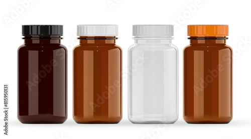 Empty glass supplement bottle for medicine