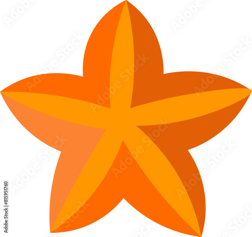 Star anise seasoning drawn by child. Bright childish careless spicy star badyan drawing for design of festive spring banner. Flat hand drawn vector element isolated on white background