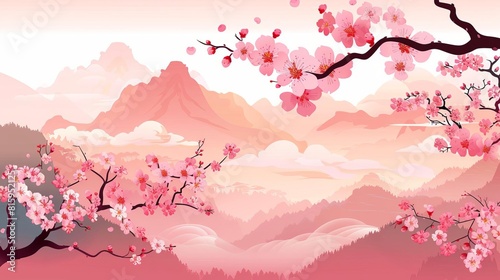 celebrating asian american and pacific islander heritage month with sakura blossoms vector illustration photo