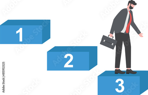 Loser. The worst businessman on the podium. vector

