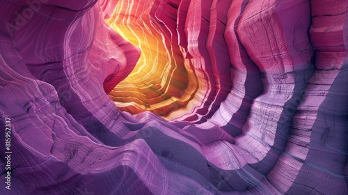 Pink and Yellow Undulating Surfaces like cave 3D Rendered background 