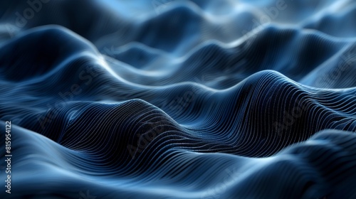 3d Tranquil Wavy Lines Rippling in Infinite Digital Space
