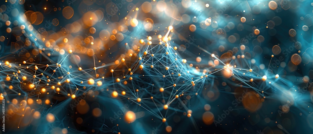 Abstract digital technology background. Network connection structure ...