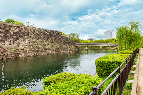 Paradise Bridge in the public park of Osaka Castle, Japan.