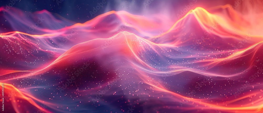 Abstract 3d rendering of waves. Futuristic background with dynamic particles. Abstract line art wallpaper for desktop Abstract 3d rendering of waves. Futuristic background with dynamic particles. Abstract line art wallpaper for desktop