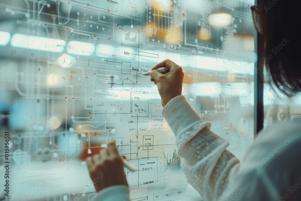 Strategic Business Model Development on Transparent Glass Wall Stock ...