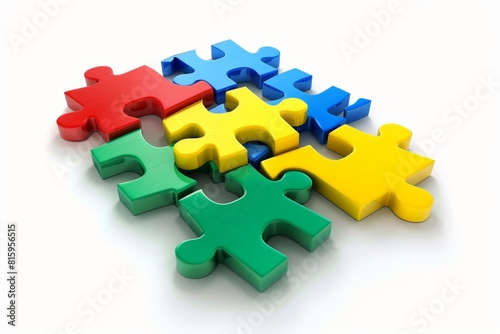 Puzzle Pieces Forming a Recognizable Company Logo: Symbolizing Successful Business Strategy