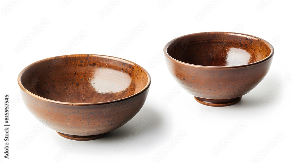 Brown ceramic bowl isolated on white. Brown ceramic bowl isolated on white.