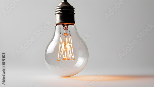 Burning light bulb background pattern on white background, Generative AI