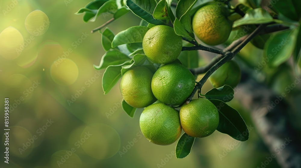 Fruit of the Aegle marmelos tree in the color green Fruit of the Aegle marmelos tree in the color green
