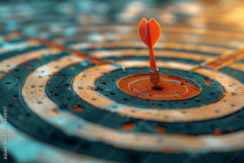 Perfect Bullseye Achievement Symbolizes Precision in Business Goals