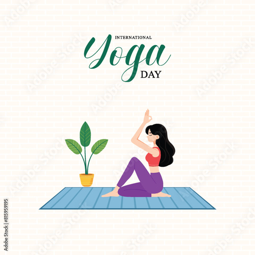 international yoga day, illustration, yoga day, vector. international yoga day poster,  happy, International Day of Yoga, yoga body posture, yoga day poster, 21 June. poster, post, social media post