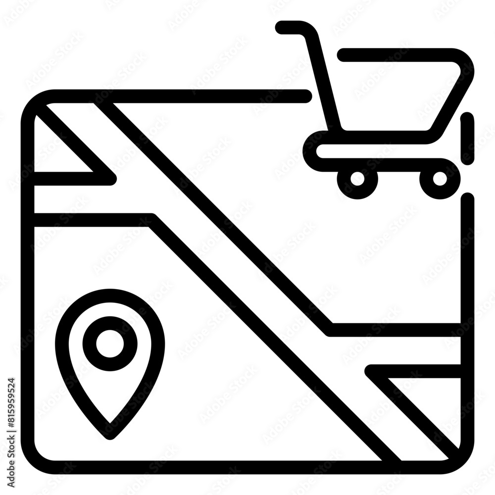 Fotografie Supermarket location icon, line icon style