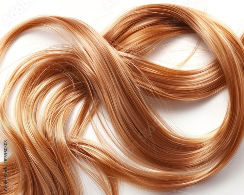Macro photography of light blond hair  individual strands highlighted  showing natural shine and smoothness  isolated on a clean white background