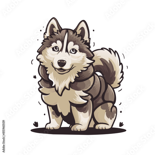 Siberian Husky Doodle Art: Majestic Illustration of a Wolf-Like Canine