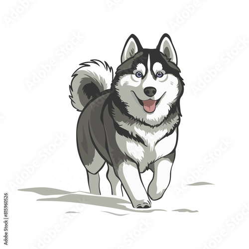 Siberian Husky Doodle Art: Majestic Illustration of a Wolf-Like Canine