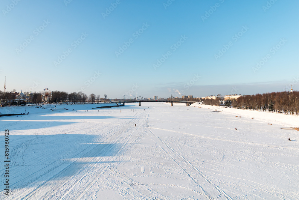Panoramic view on Volga River during Winter, Tver Panoramic view on Volga River during Winter, Tver