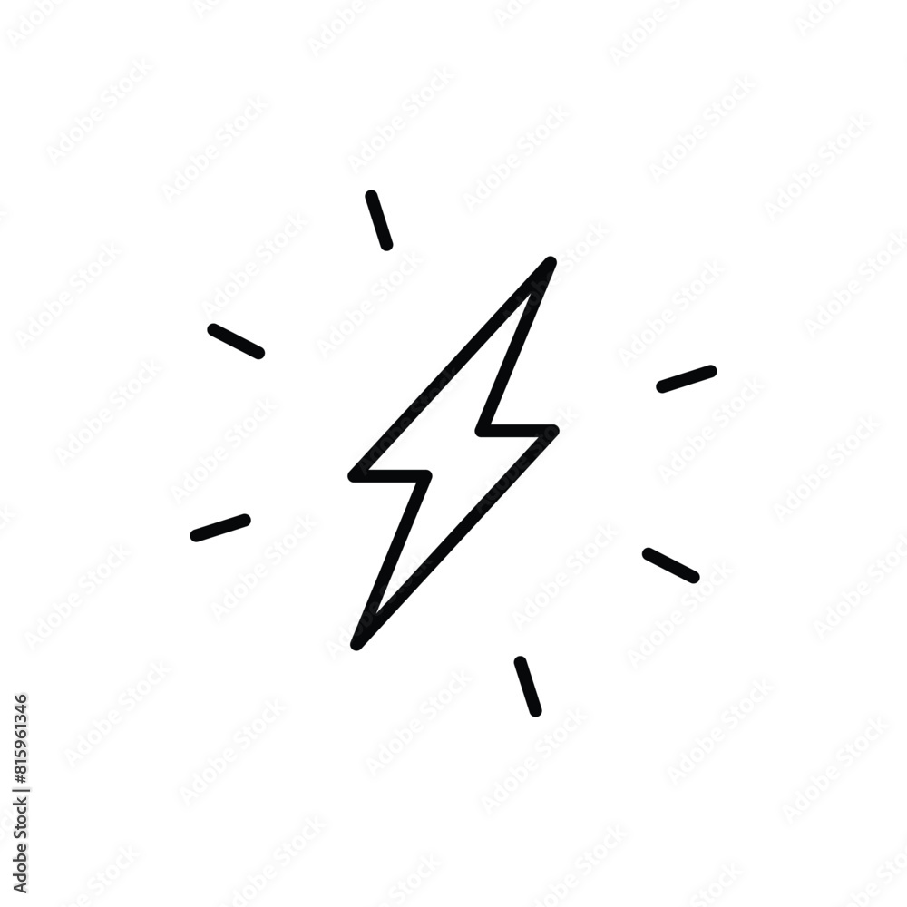 Lightning bolt icon. Simple outline style. Electricity, flash, thunder, spark, shock, light, power, thunderbolt, energy concept. Thin line symbol. Vector illustration isolated. Lightning bolt icon. Simple outline style. Electricity, flash, thunder, spark, shock, light, power, thunderbolt, energy concept. Thin line symbol. Vector illustration isolated.