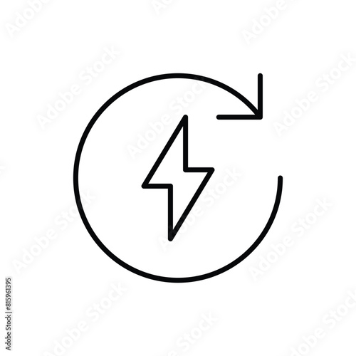 Free Download Recharge electric power icon. Simple outline style. Wattage, charger, arrow, thunder, pile, lightning, thunderbolt, energy concept. Thin line symbol. Vector illustration isolated. - GFXLoad