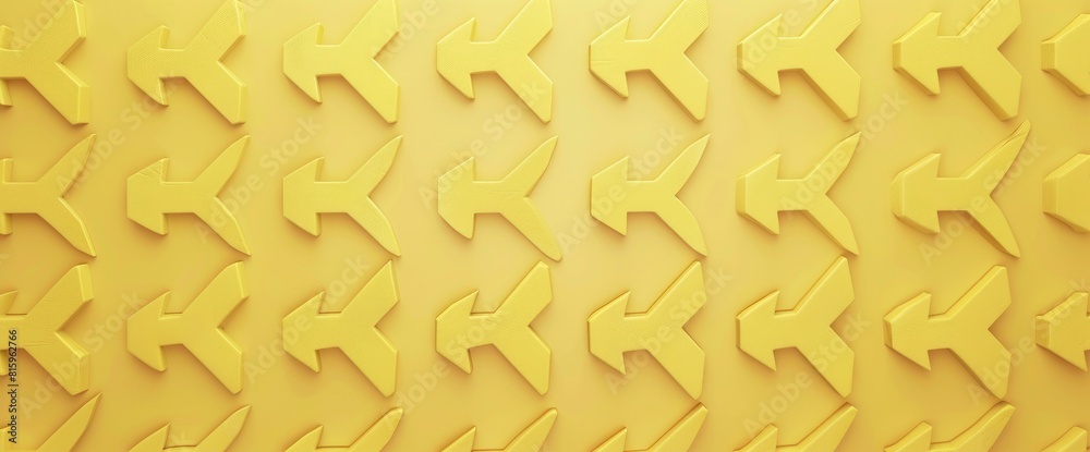 Yellow Arrows Background, 3D Rendering
