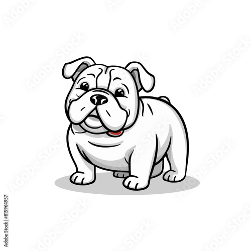 Bulldog Doodle Art  Tough Illustration of a Stubborn Yet Lovable Companion