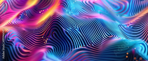 An Abstract Graphic Wave Background Pulses With Energy And Rhythm  With Dynamic Lines And Vibrant Colors Creating A Visually Engaging And Captivating Pattern  3D Rendering