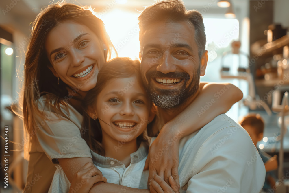 Joyful Family Embrace at Home Joyful Family Embrace at Home