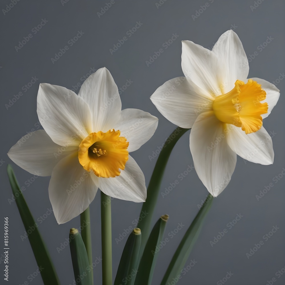 Vibrant Yellow-Orange Narcissus Bloom, Narcissus flower close-up, ikebana art Vibrant Yellow-Orange Narcissus Bloom, Narcissus flower close-up, ikebana art