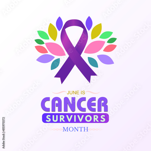 Cancer Survivors Month, June. Campaign or celebration graphic resources