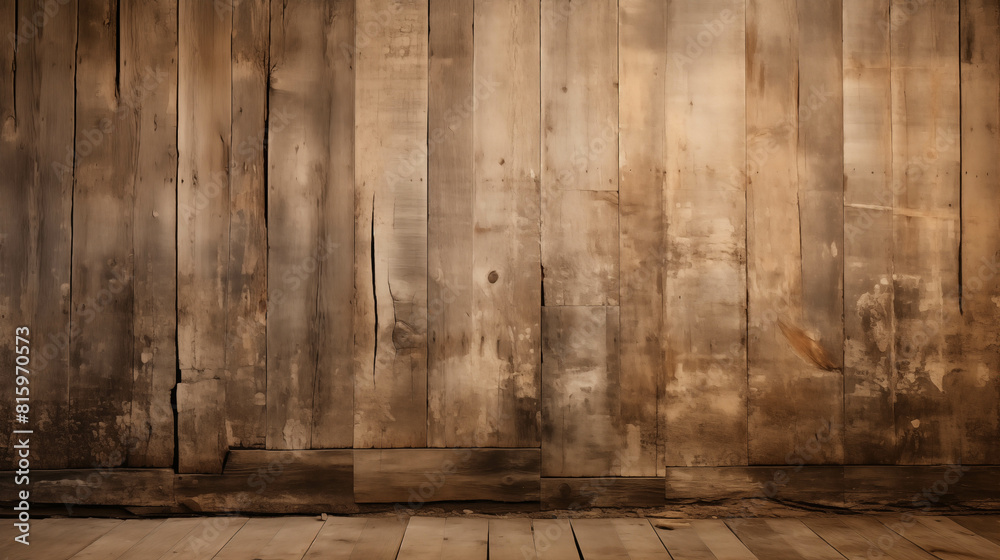 Close-up of a weathered brown wood plank wall texture. Close-up of a weathered brown wood plank wall texture.