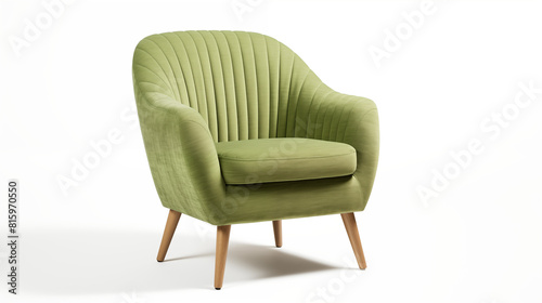 side view green chair front view on white background