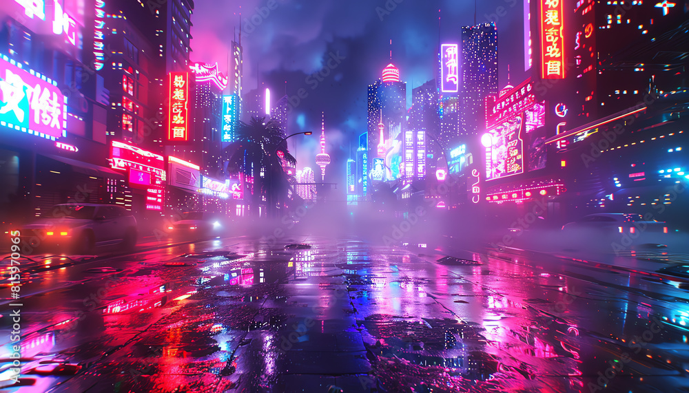 Capture the futuristic clash of technologies and street art from a worms-eye view Utilize vibrant colors Capture the futuristic clash of technologies and street art from a worms-eye view Utilize vibrant colors