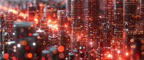 Big Data Futuristic Background  3D Rendering
