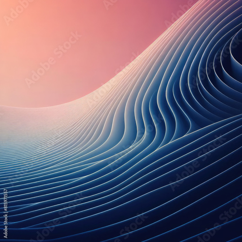 Generative AI minimalist elegant smooth gradient waves illustration  realistic Gradient Wave  3d gradient wave outline  With smoothly flowing color gradations  cool wavy line art with minimalist style