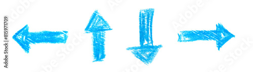 Wallpaper Mural A photo of a set blue arrows isolated on a white background. A symbol for illustrations, logos and graphics. Torontodigital.ca